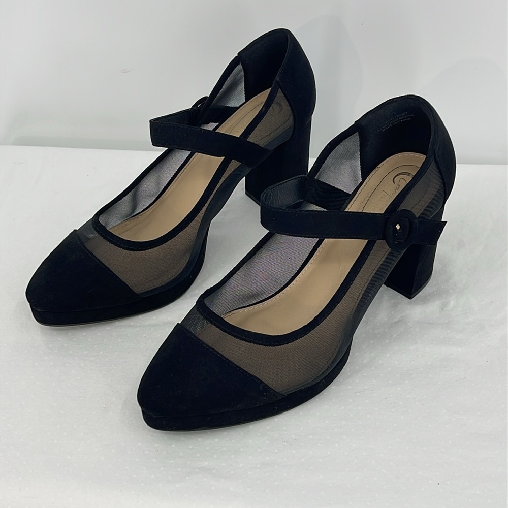 Comfort Est 1946, Chic Black Mary Jane Heels SIZE 11 , MESH SIDES - Picture 2 of 10